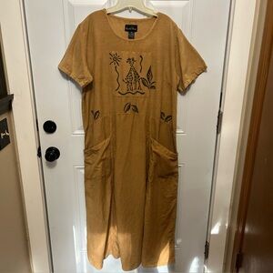 David Rose Safari Maxi Dress linen blend Oversized